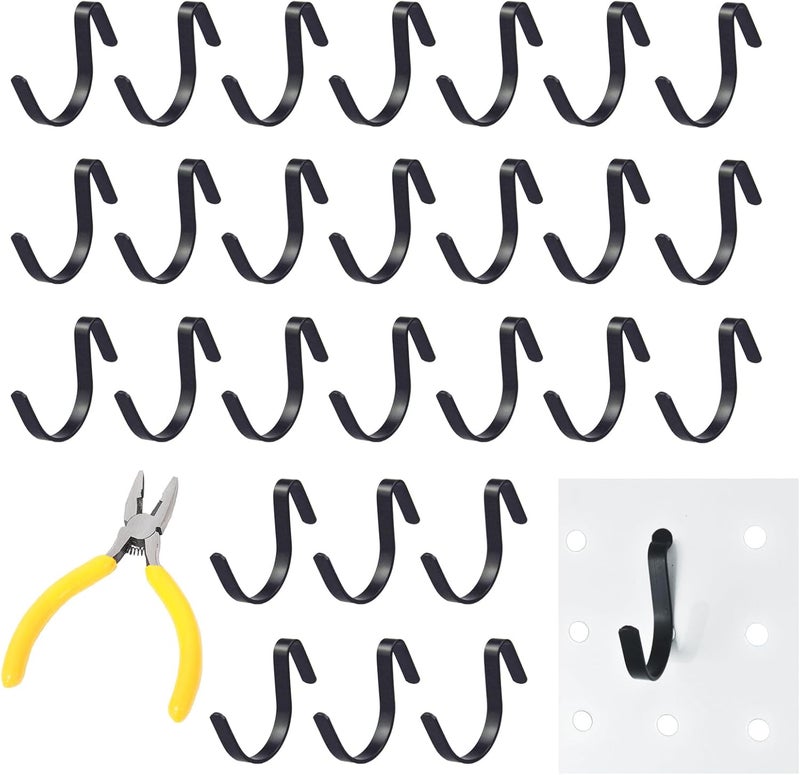 G.CORE Black Pegboard J Hooks Accessories - 80pcs Metal Peg Board Hooks for Hanging, Pegboard Wall Organizer Hangers, Fits 1/4 Slots, Tools Display Storage Holders for Garage Craft Office Organization - Image 1